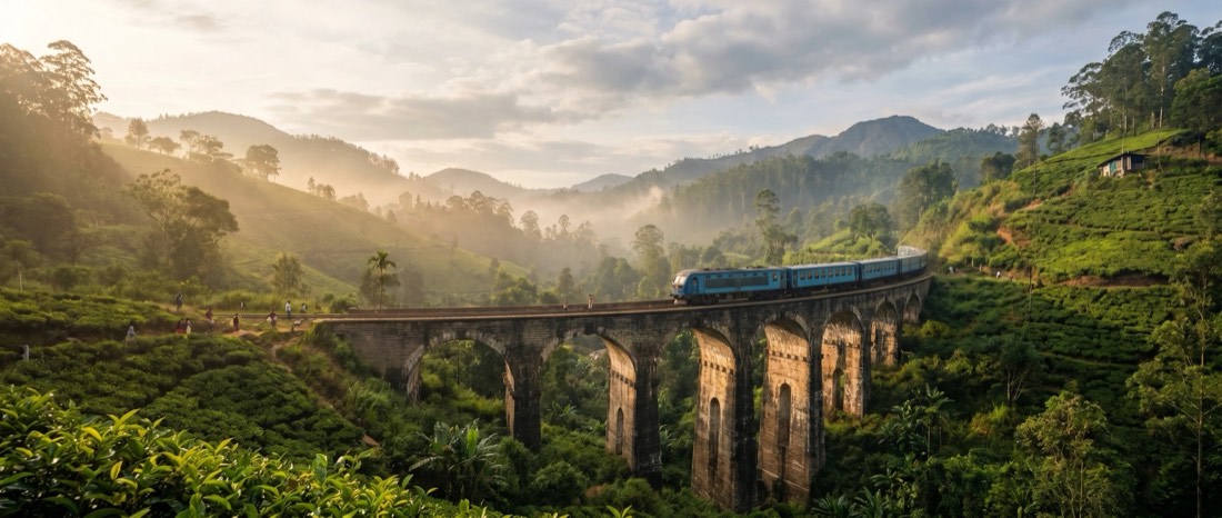 A green landscape in Sri Lanka